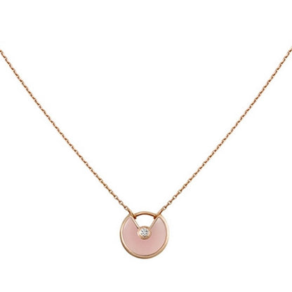 [Panda Jewelry]AMULETTE ROSE GOLD PINK MOP NECKLACE