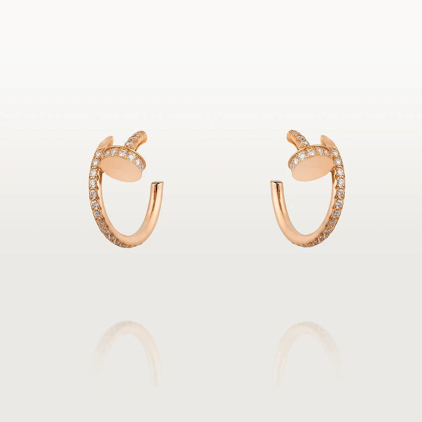 [Panda Jewelry]JUSTE EARRINGS 12.75MM PINK GOLD DIAMOND