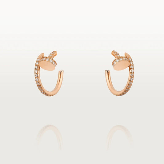 [Panda Jewelry]JUSTE EARRINGS 12.75MM PINK GOLD DIAMOND