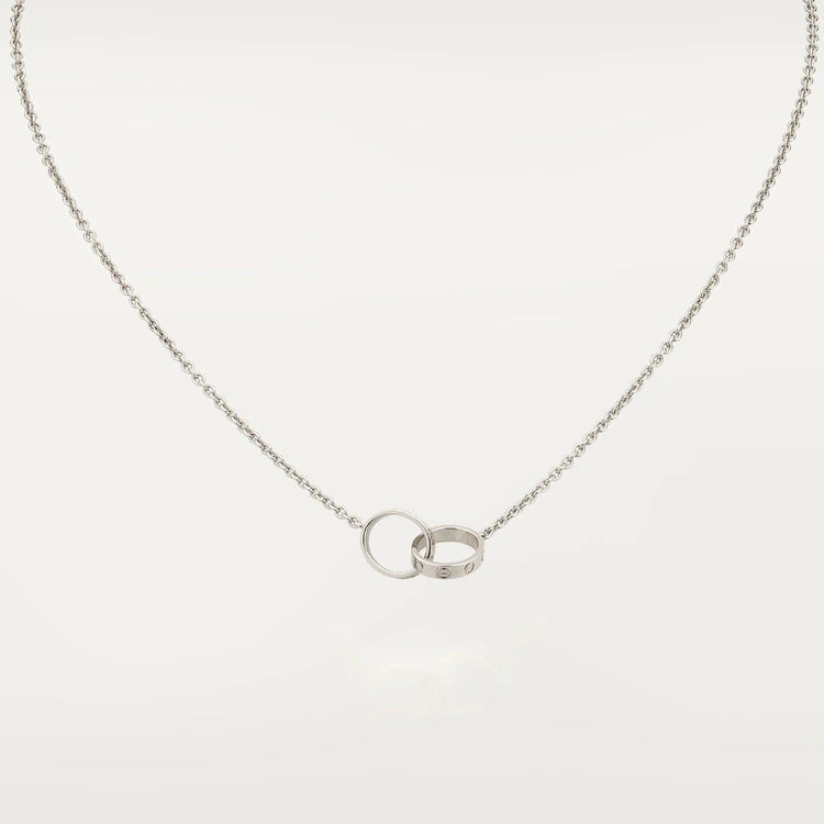 [Panda Jewelry]LOVE NECKLACE PINK GOLD AND SILVER