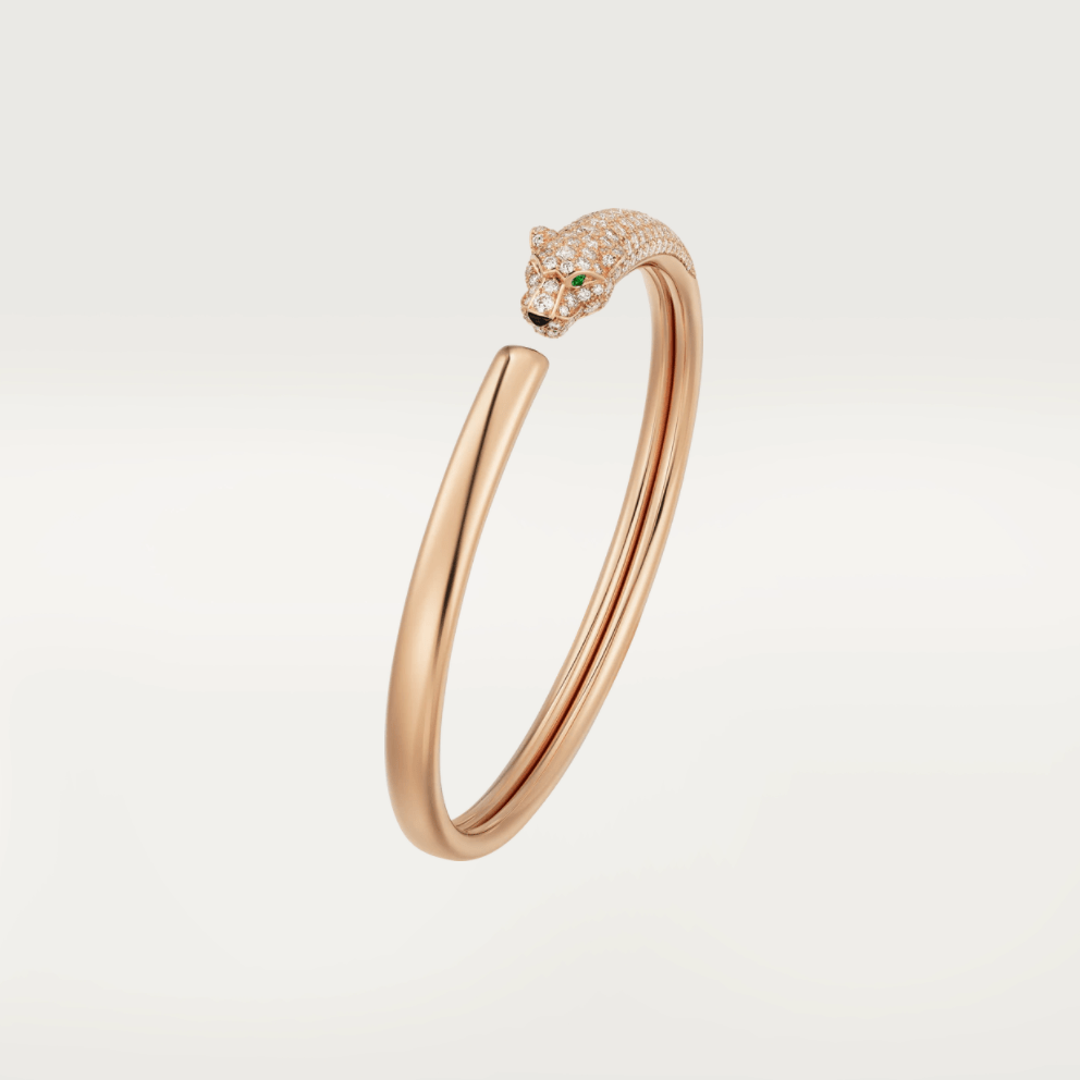[Panda Jewelry]PANTHERE ROSE GOLD DIAMOND OPEN BRACELET
