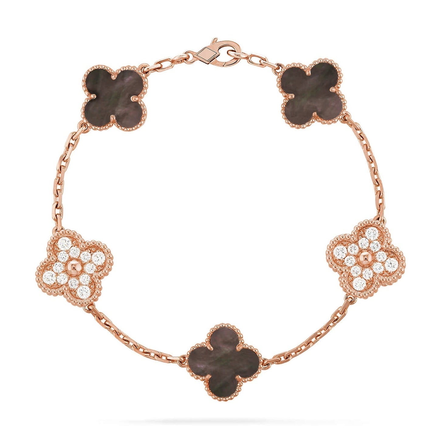 [Panda Jewelry] CLOVER 5 MOTIF GRAY MOP BRACELET COLLECTION