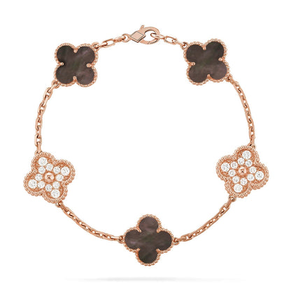 [Panda Jewelry] CLOVER 5 MOTIF GRAY MOP BRACELET COLLECTION