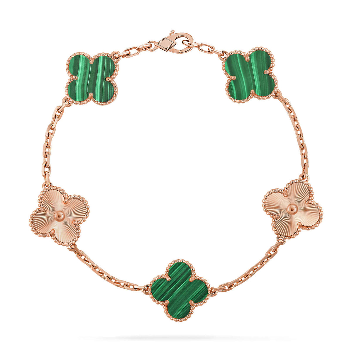 [Panda Jewelry] CLOVER 5 MOTIF MALACHITE BRACELET COLLECTION