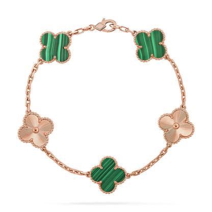 [Panda Jewelry] CLOVER 5 MOTIF MALACHITE BRACELET COLLECTION