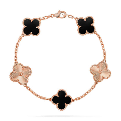 [Panda Jewelry] CLOVER 5 MOTIF ONYXS BRACELET COLLECTION