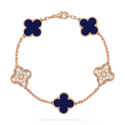 [Panda Jewelry]CLOVER 5 MOTIF LAPIS LAZULI BRACELET COLLECTION