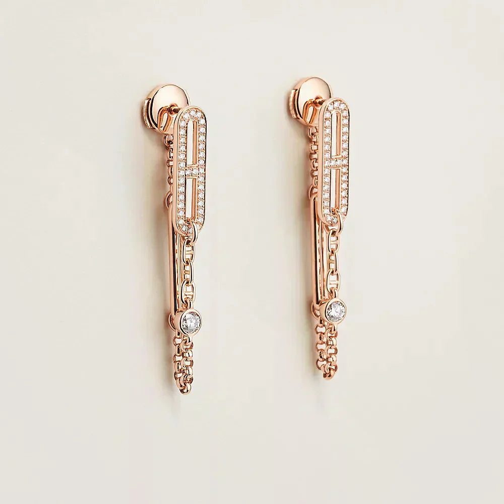 [Panda Jewelry]CHAINE CHAOS DIAMOND DROP EARRINGS