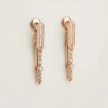 [Panda Jewelry]CHAINE CHAOS DIAMOND DROP EARRINGS