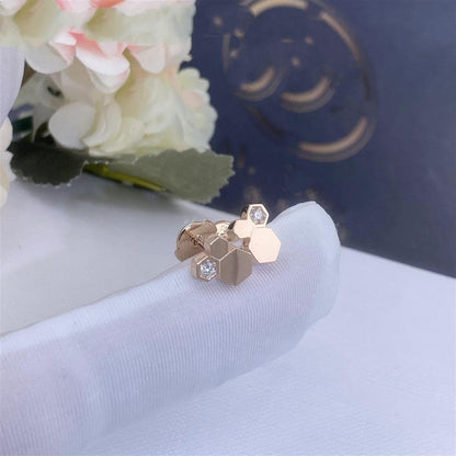 [Panda Jewelry]BEE LOVE PINK GOLD DIAMOND EARRINGS