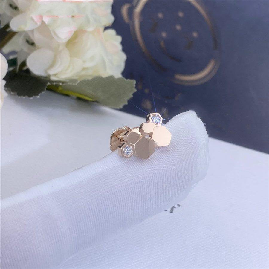[Panda Jewelry]BEE LOVE PINK GOLD DIAMOND EARRINGS