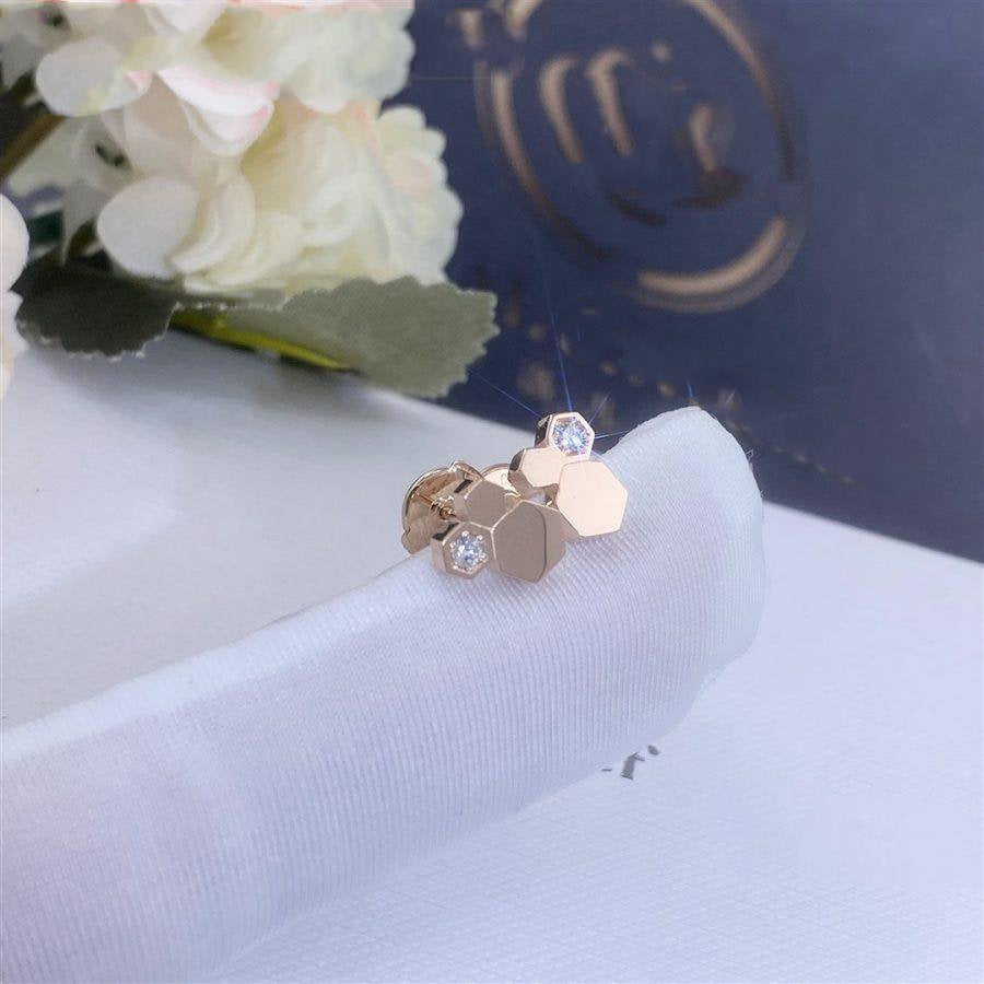 [Panda Jewelry]BEE LOVE PINK GOLD DIAMOND EARRINGS