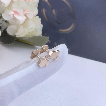 [Panda Jewelry]BEE LOVE PINK GOLD DIAMOND EARRINGS