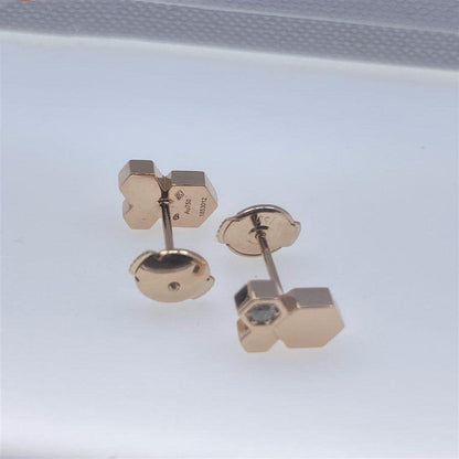 [Panda Jewelry]BEE LOVE PINK GOLD DIAMOND EARRINGS