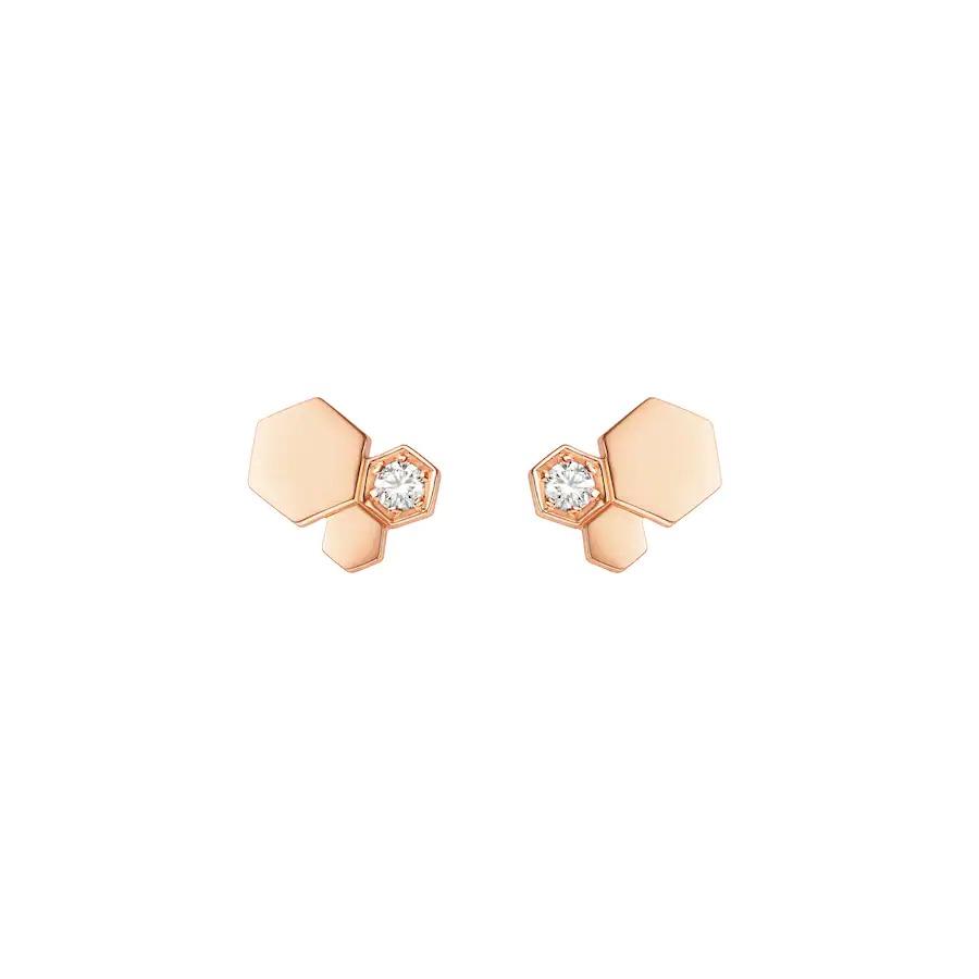 [Panda Jewelry]BEE LOVE PINK GOLD DIAMOND EARRINGS