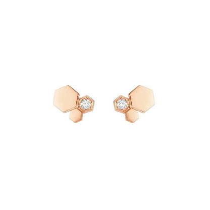 [Panda Jewelry]BEE LOVE PINK GOLD DIAMOND EARRINGS