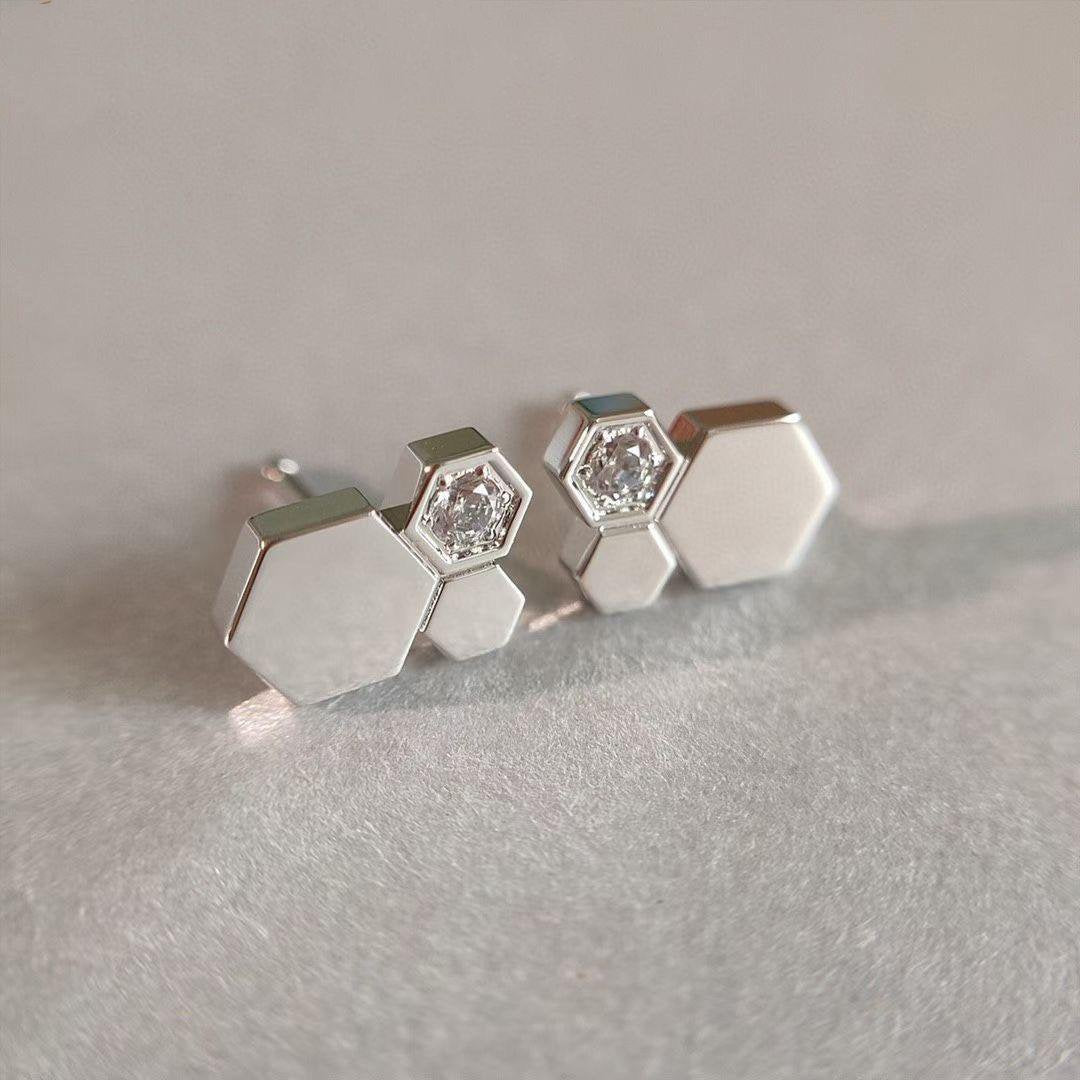 [Panda Jewelry]BEE LOVE SILVER DIAMOND EARRINGS