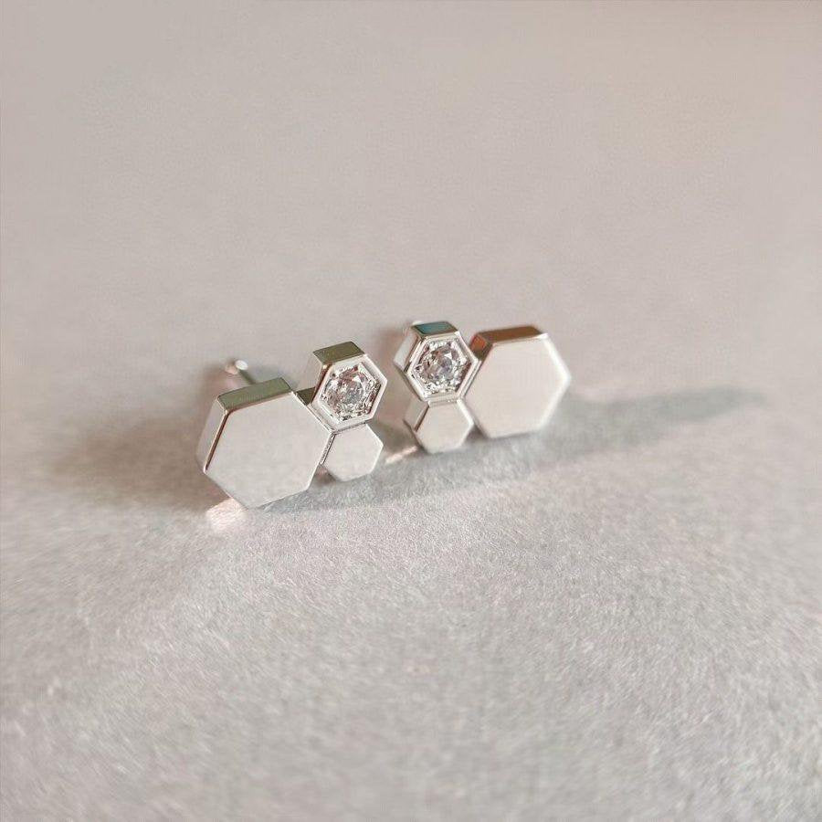 [Panda Jewelry]BEE LOVE SILVER DIAMOND EARRINGS