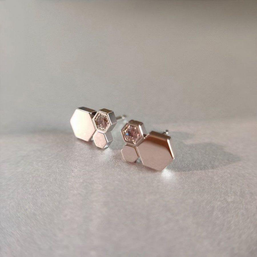 [Panda Jewelry]BEE LOVE SILVER DIAMOND EARRINGS