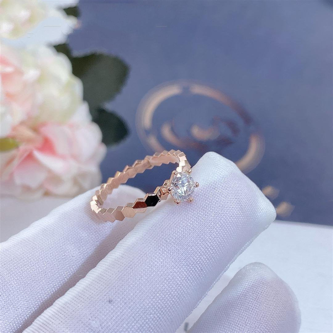 [Panda Jewelry]BEE LOVE RING PINK GOLD 1 DIAMOND