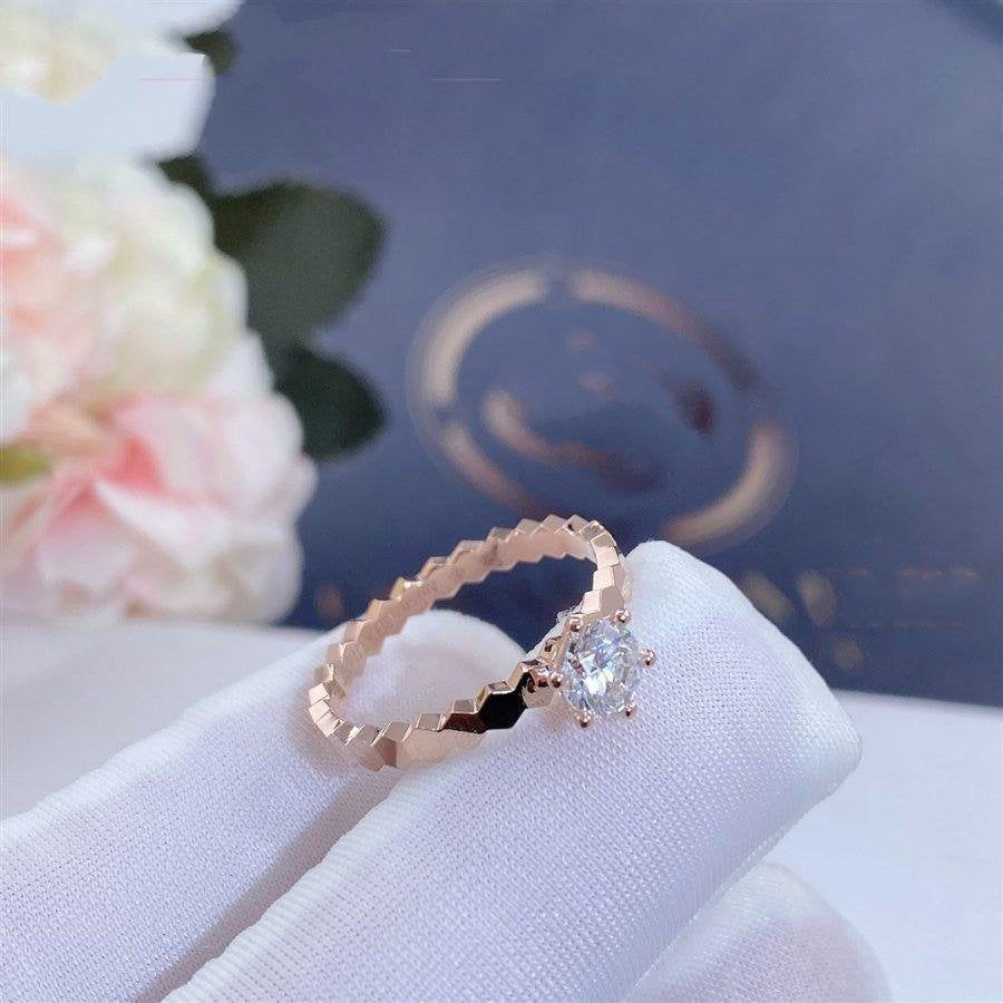 [Panda Jewelry]BEE LOVE RING PINK GOLD 1 DIAMOND