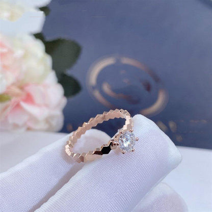 [Panda Jewelry]BEE LOVE RING PINK GOLD 1 DIAMOND