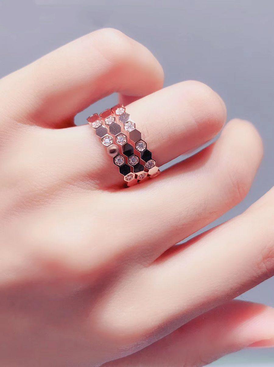 [Panda Jewelry]BEE LOVE RING PINK GOLD DIAMOND