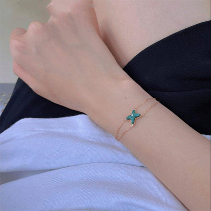 [Panda Jewelry]JEUX BRACELET MALACHITE PINK GOLD 1 DIAMOND