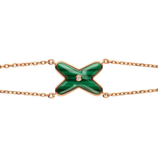 [Panda Jewelry]JEUX BRACELET MALACHITE PINK GOLD 1 DIAMOND