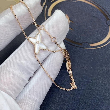 [Panda Jewelry]JEUX BRACELET WHITE MOP PINK GOLD 1 DIAMOND