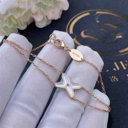 [Panda Jewelry]JEUX BRACELET WHITE MOP PINK GOLD 1 DIAMOND