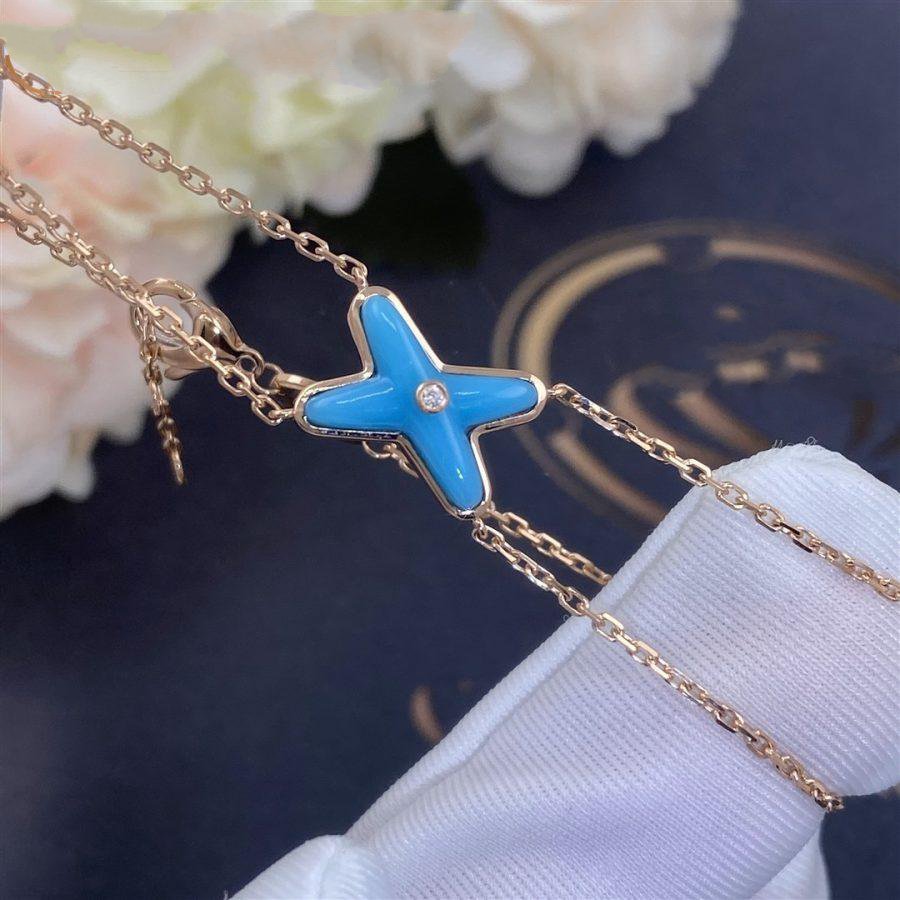 [Panda Jewelry]JEUX BRACELET TURQUOISE PINK GOLD 1 DIAMOND