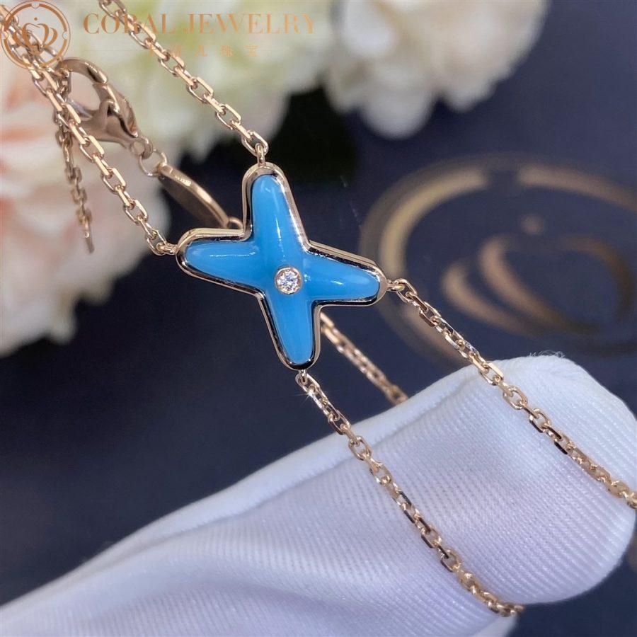 [Panda Jewelry]JEUX BRACELET TURQUOISE PINK GOLD 1 DIAMOND
