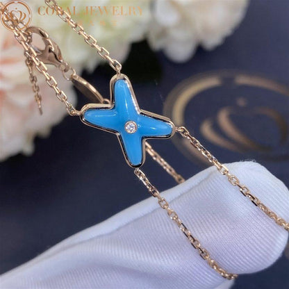 [Panda Jewelry]JEUX BRACELET TURQUOISE PINK GOLD 1 DIAMOND