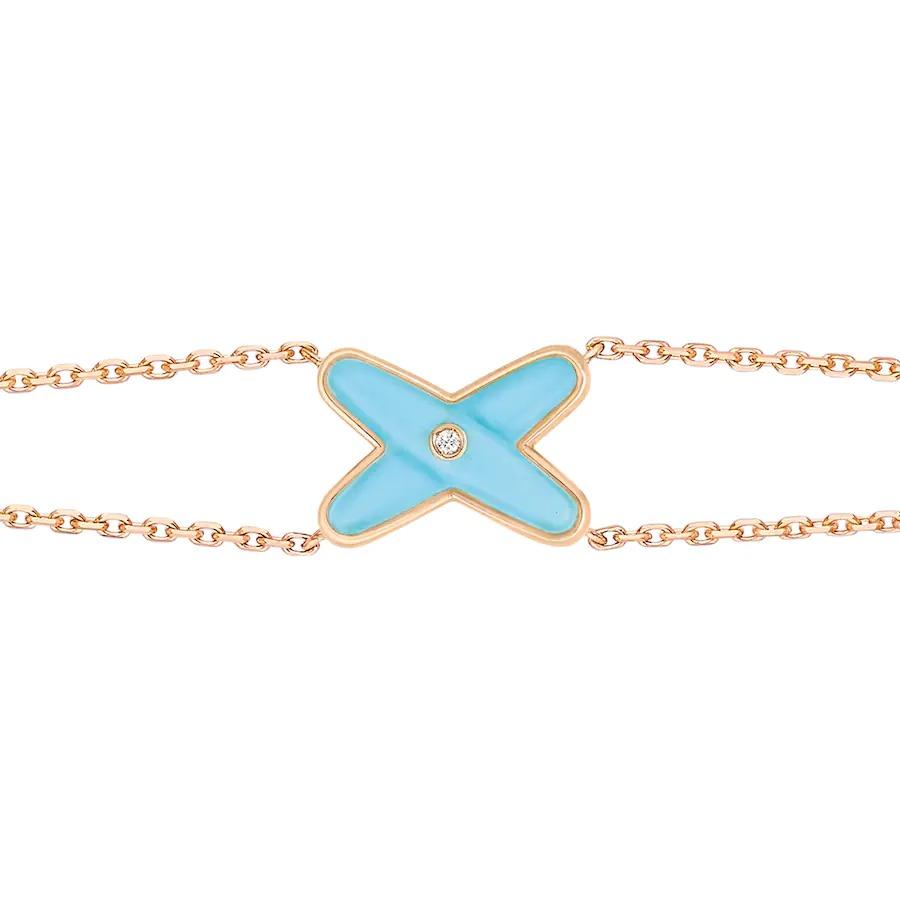 [Panda Jewelry]JEUX BRACELET TURQUOISE PINK GOLD 1 DIAMOND