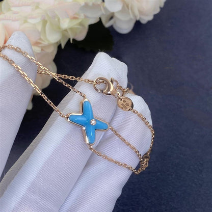 [Panda Jewelry]JEUX BRACELET TURQUOISE PINK GOLD 1 DIAMOND
