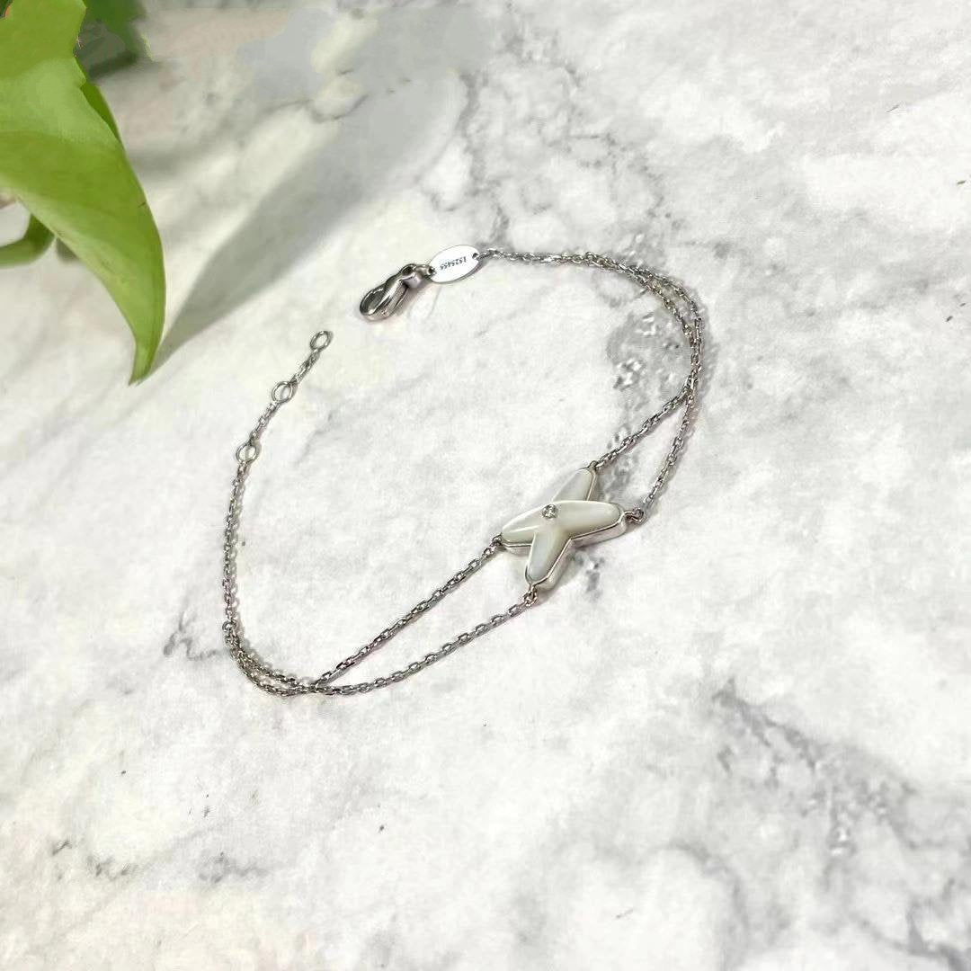 [Panda Jewelry]JEUX BRACELET WHITE MOP SILVER 1 DIAMOND