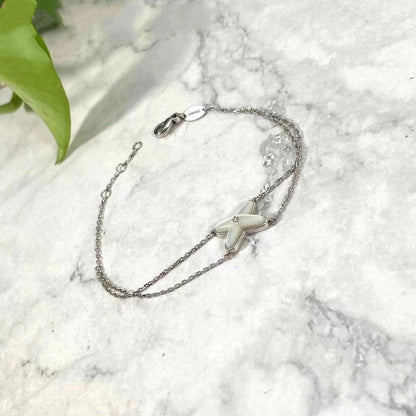 [Panda Jewelry]JEUX BRACELET WHITE MOP SILVER 1 DIAMOND
