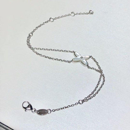 [Panda Jewelry]JEUX BRACELET WHITE MOP SILVER 1 DIAMOND