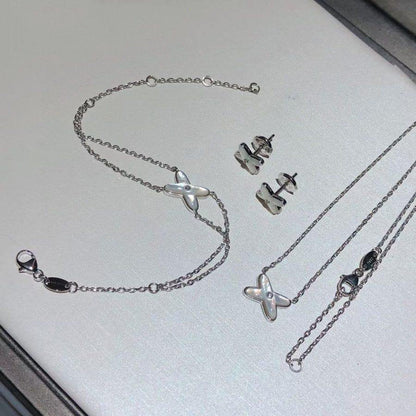 [Panda Jewelry]JEUX BRACELET WHITE MOP SILVER 1 DIAMOND