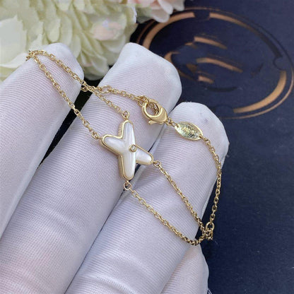 [Panda Jewelry]JEUX BRACELET WHITE MOP GOLD 1 DIAMOND