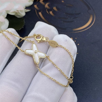 [Panda Jewelry]JEUX BRACELET WHITE MOP GOLD 1 DIAMOND