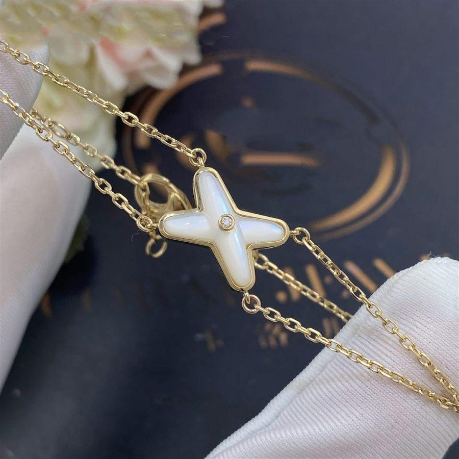 [Panda Jewelry]JEUX BRACELET WHITE MOP GOLD 1 DIAMOND