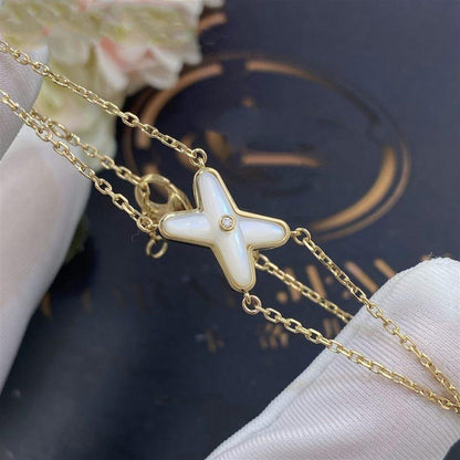 [Panda Jewelry]JEUX BRACELET WHITE MOP GOLD 1 DIAMOND