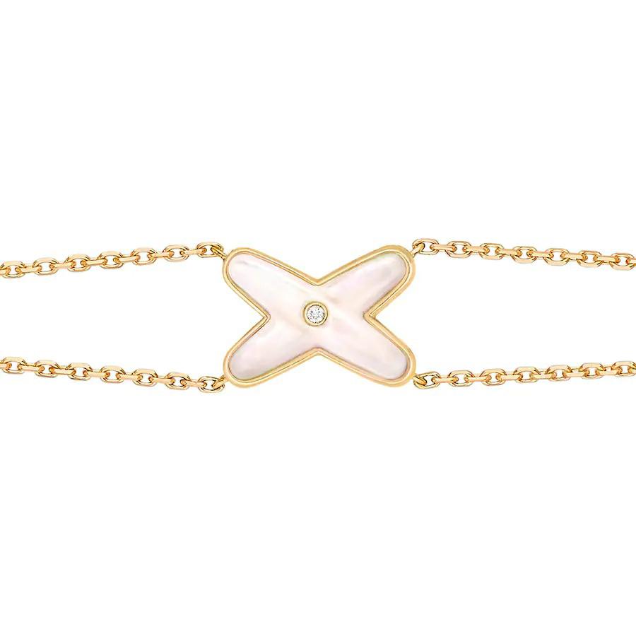 [Panda Jewelry]JEUX BRACELET WHITE MOP GOLD 1 DIAMOND