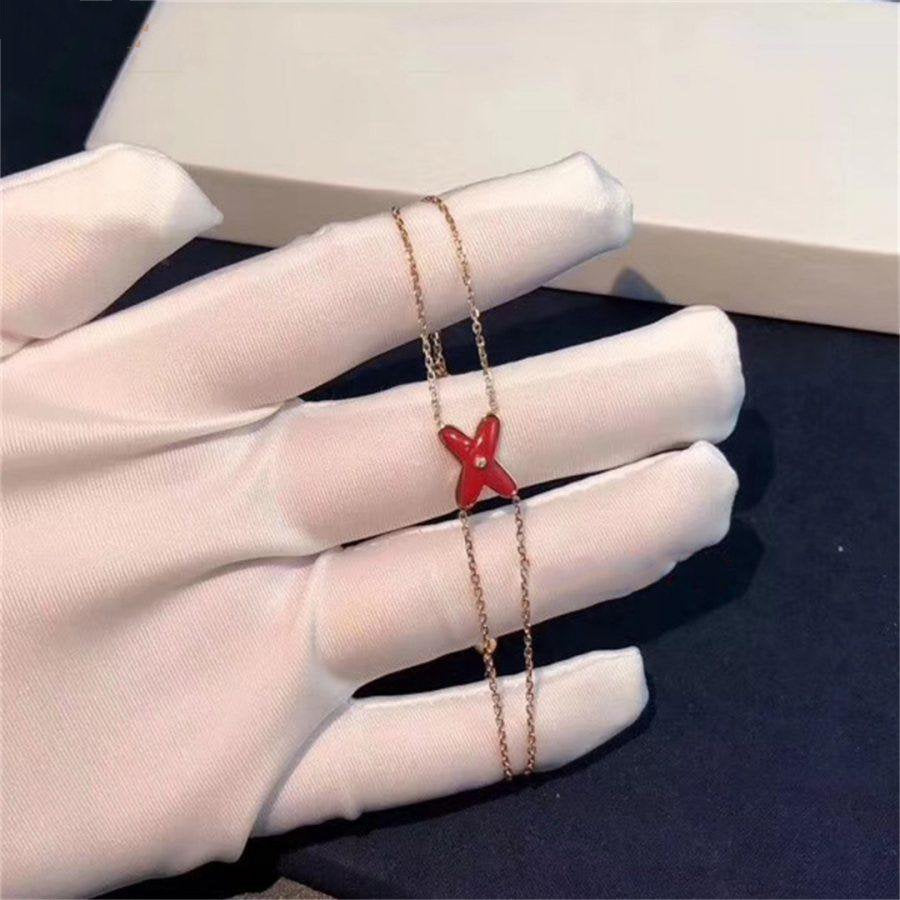 [Panda Jewelry]JEUX BRACELET CARNELIAN PINK GOLD 1 DIAMOND