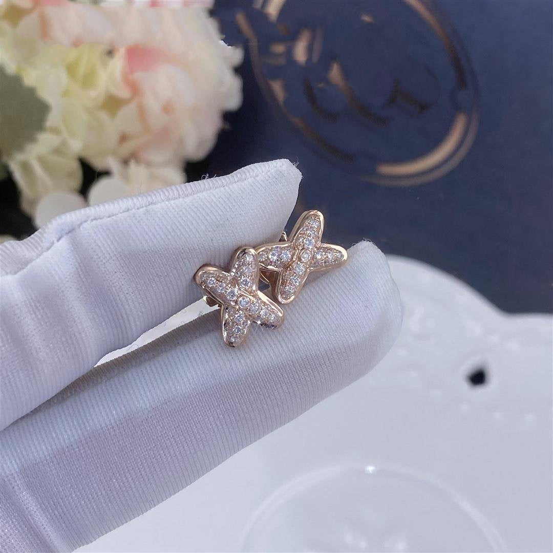 [Panda Jewelry]JEUX DE PINK GOLD DIAMOND EARRINGS
