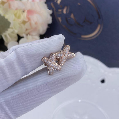 [Panda Jewelry]JEUX DE PINK GOLD DIAMOND EARRINGS