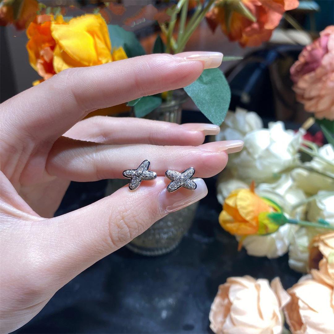 [Panda Jewelry]JEUX DE SILVER DIAMOND EARRINGS