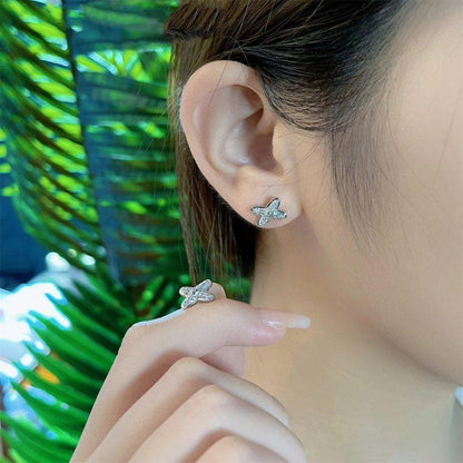 [Panda Jewelry]JEUX DE SILVER DIAMOND EARRINGS